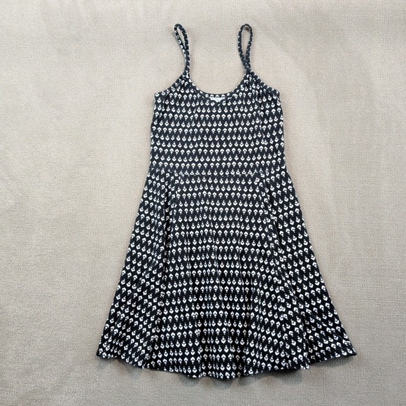 SO Dress Size Medium Womens Black White Geometric Print Skater Fit Flare Cotton — photo 2
